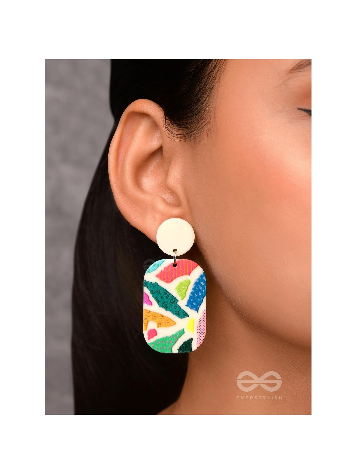 MAZE OF MARVELS - MULTICOLOR ACRYLIC EARRINGS