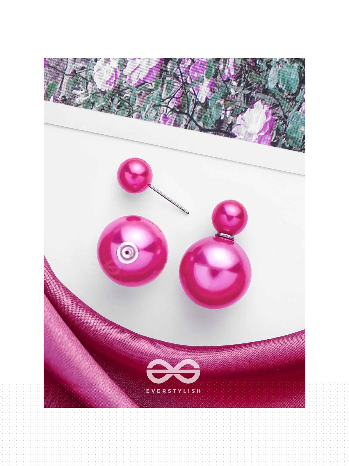 GIGGLES & GLITTERS - PINK PEARLS STUD EARRINGS