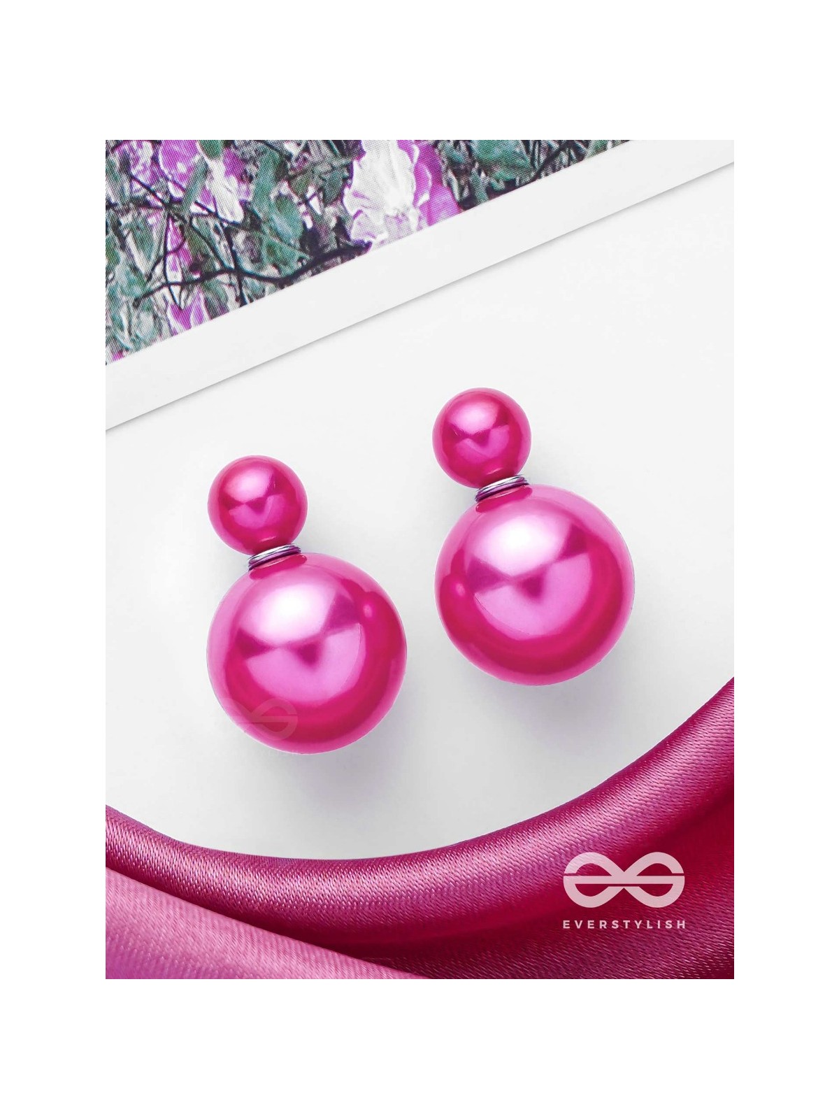 GIGGLES & GLITTERS - PINK PEARLS STUD EARRINGS