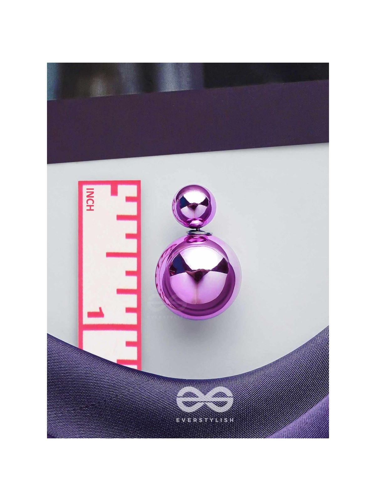 GIGGLES & GLITTERS - PURPLE PEARLS STUD EARRINGS