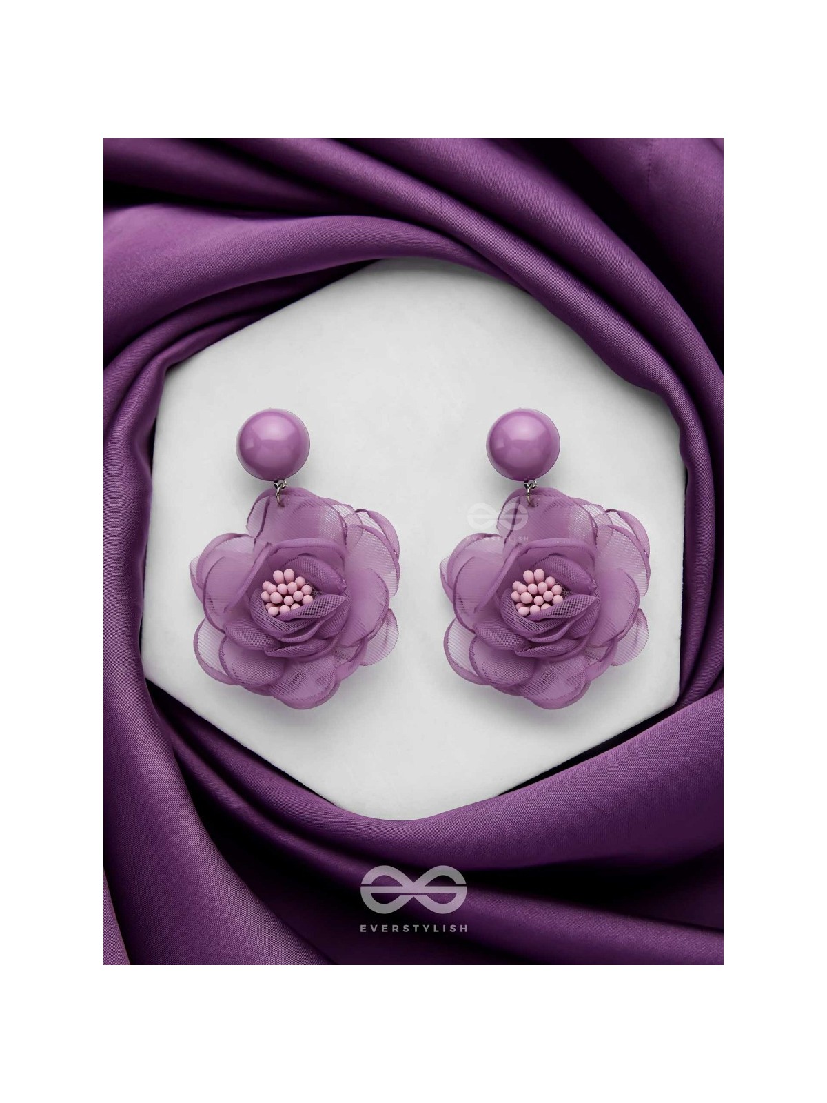 LILY DREAM DANCE - FABRIC EARRINGS (PURPLE)