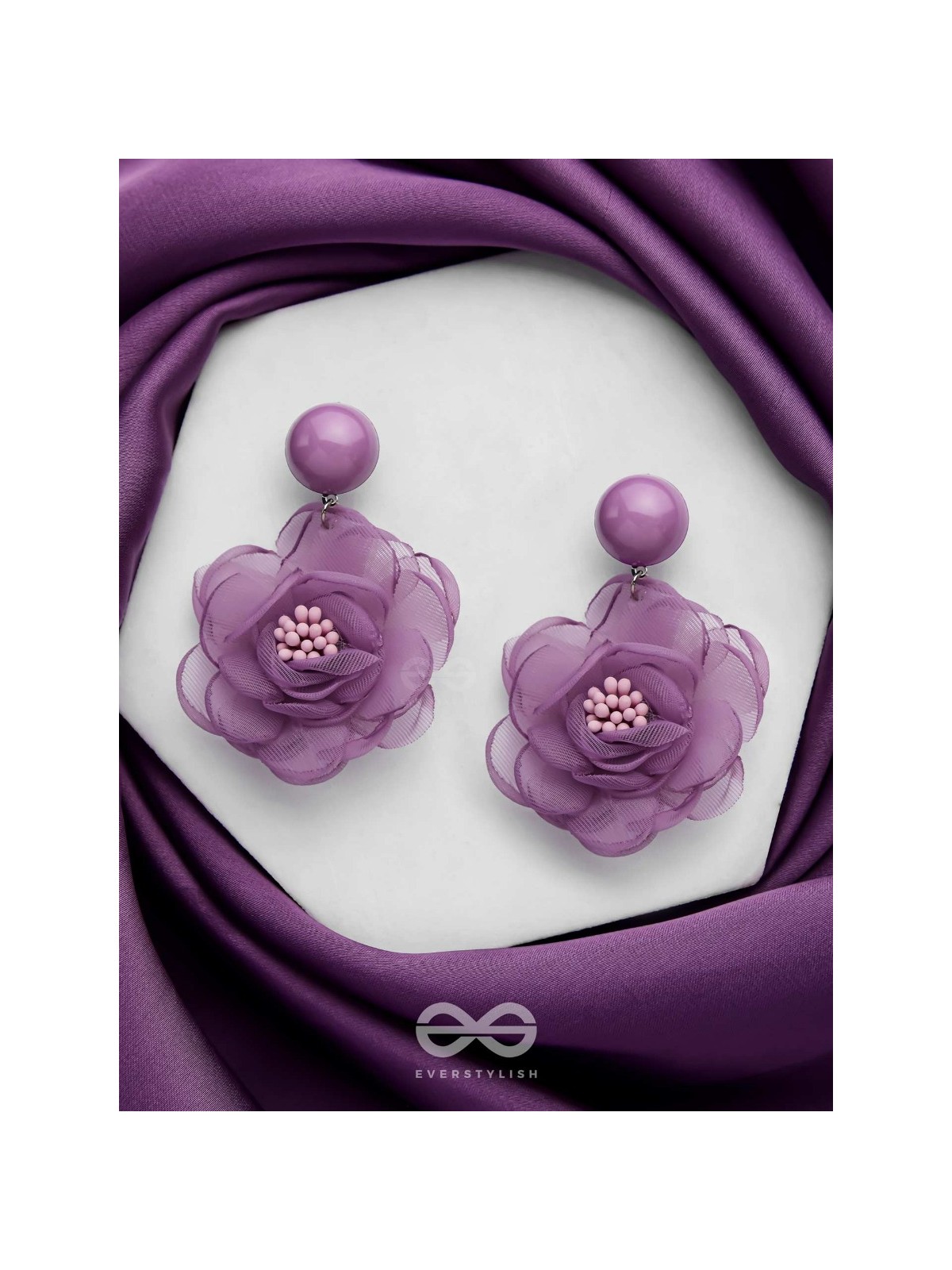 LILY DREAM DANCE - FABRIC EARRINGS (PURPLE)