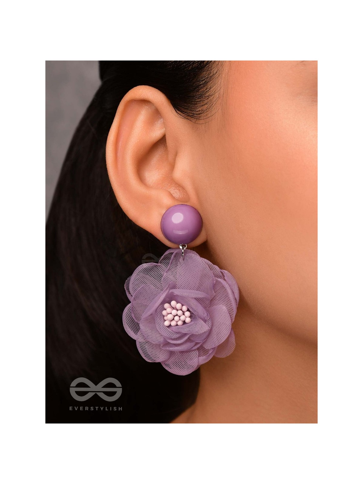 LILY DREAM DANCE - FABRIC EARRINGS (PURPLE)