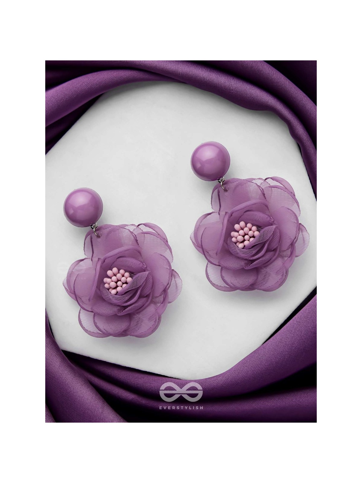 LILY DREAM DANCE - FABRIC EARRINGS (PURPLE)