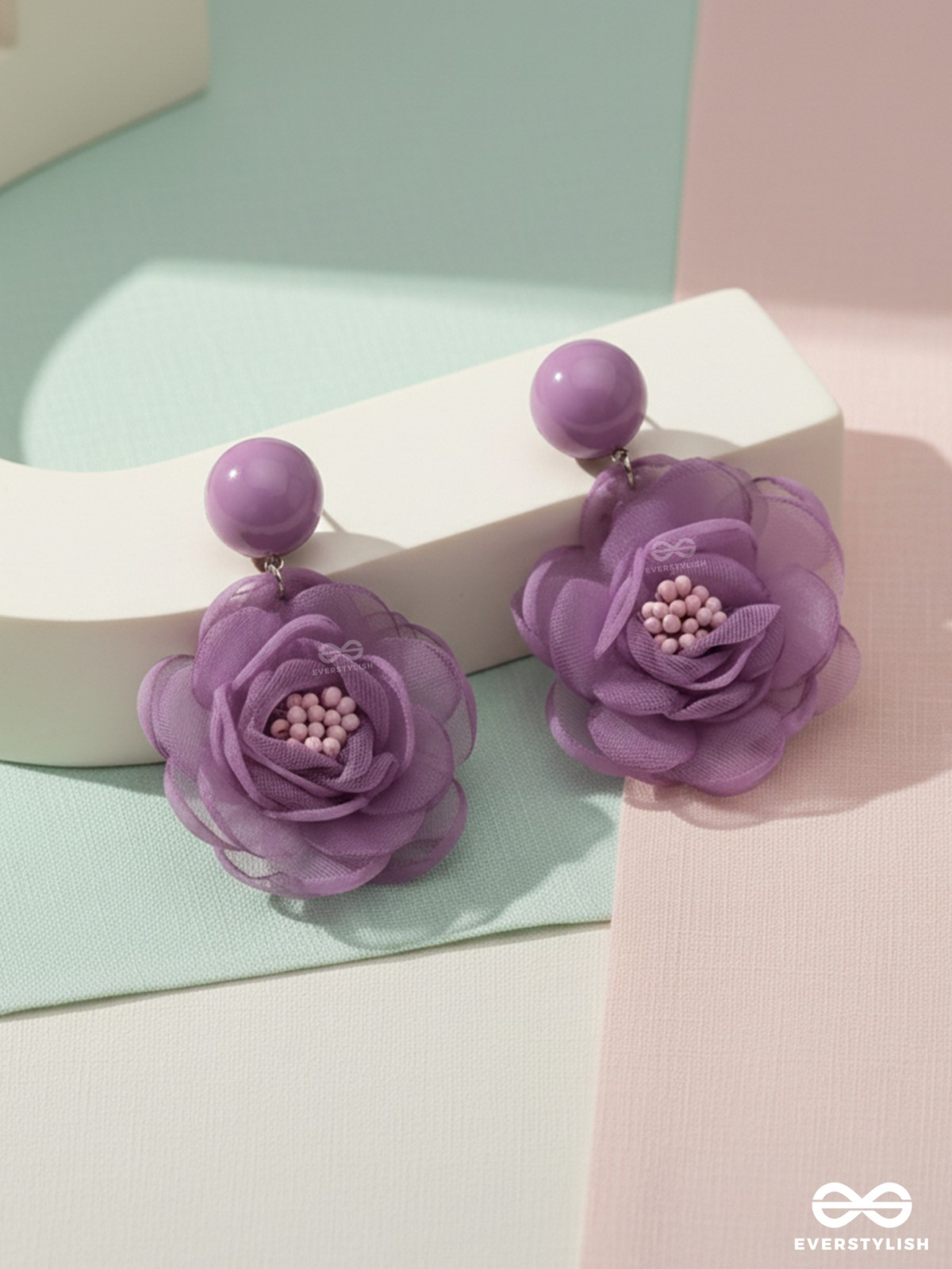 LILY DREAM DANCE - FABRIC EARRINGS (PURPLE)