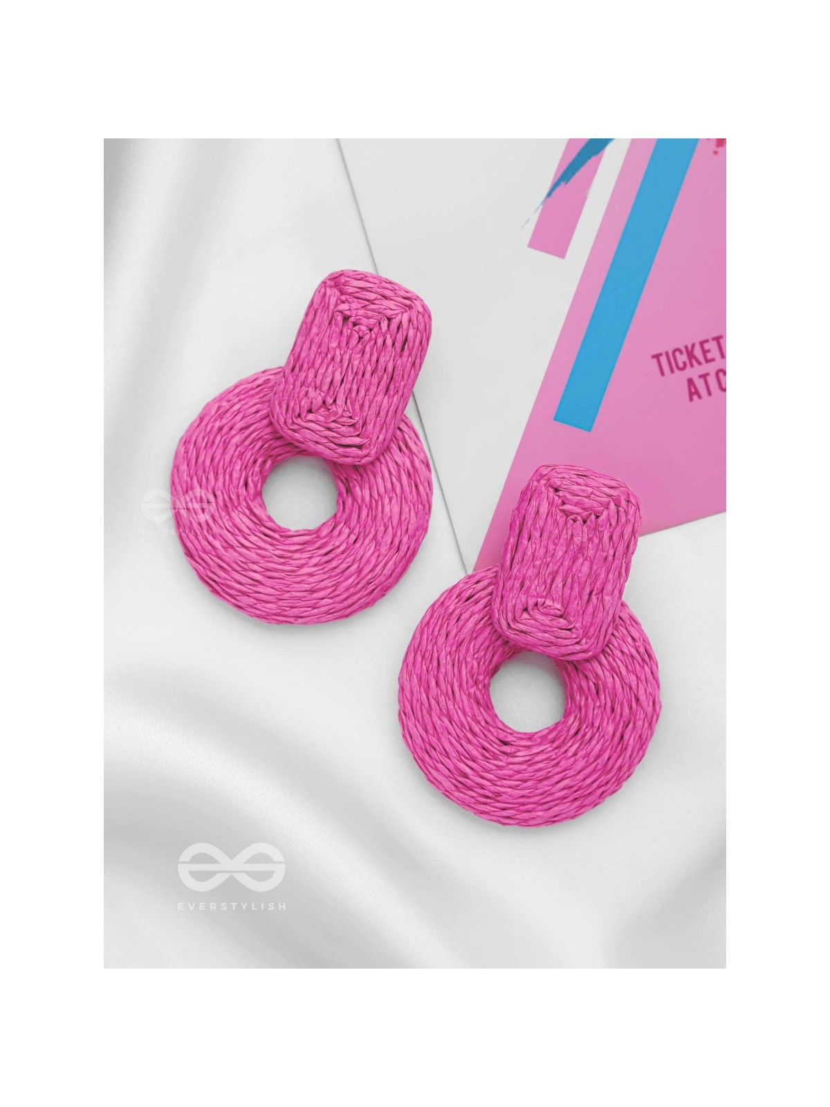 SOULFUL SYMPHONY - STATEMENT WOVEN EARRINGS (MAGENTA)