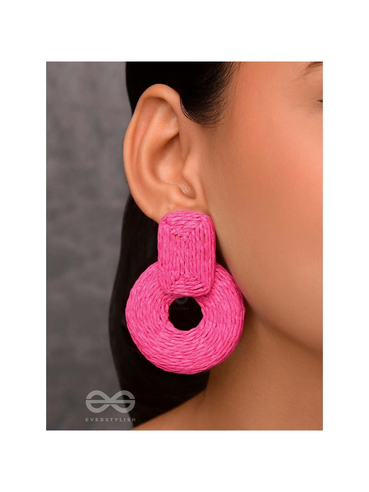SOULFUL SYMPHONY - STATEMENT WOVEN EARRINGS (MAGENTA)