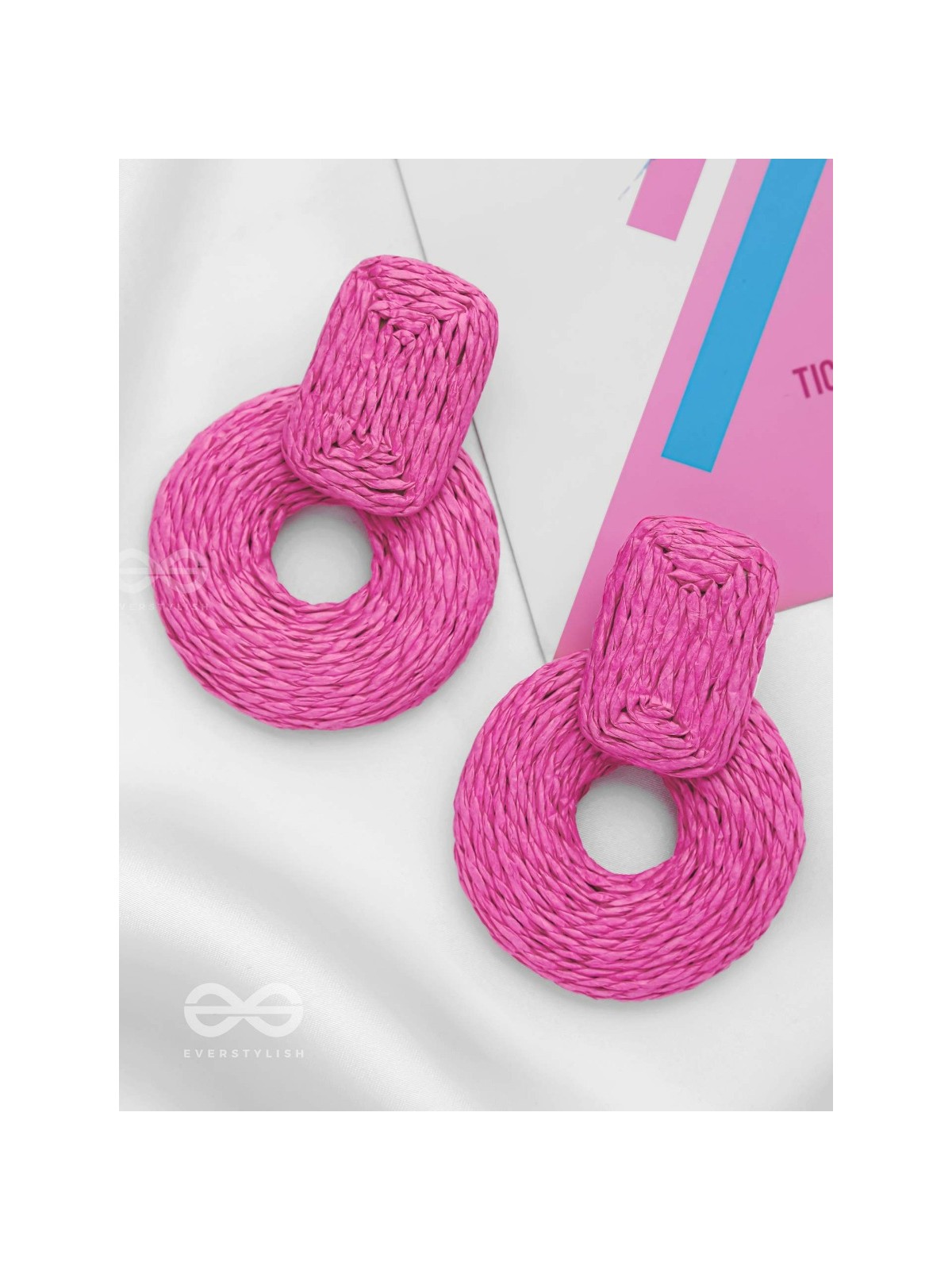 SOULFUL SYMPHONY - STATEMENT WOVEN EARRINGS (MAGENTA)