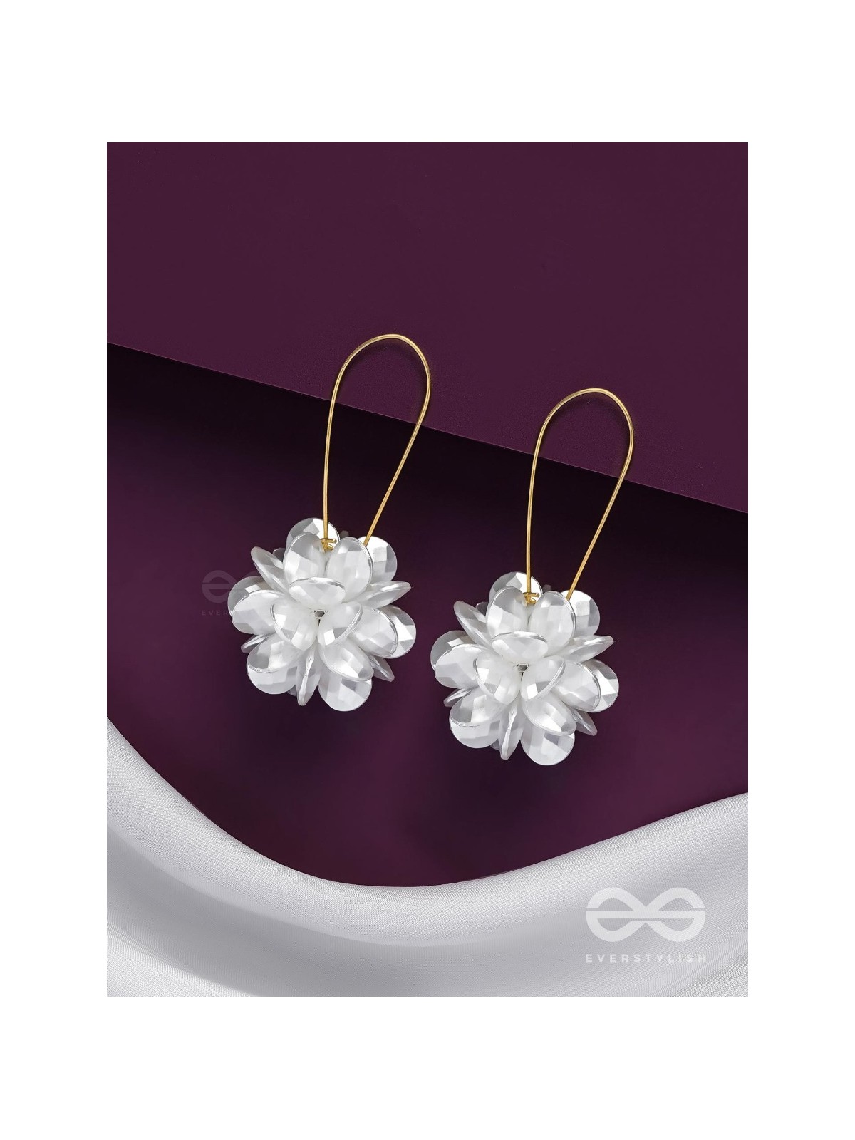 A WINTER ROSE - GOLDEN FLORAL EARRINGS