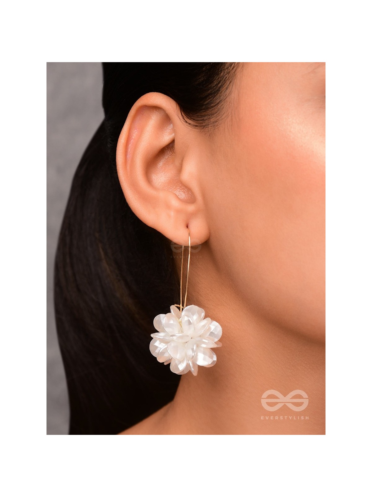 A WINTER ROSE - GOLDEN FLORAL EARRINGS