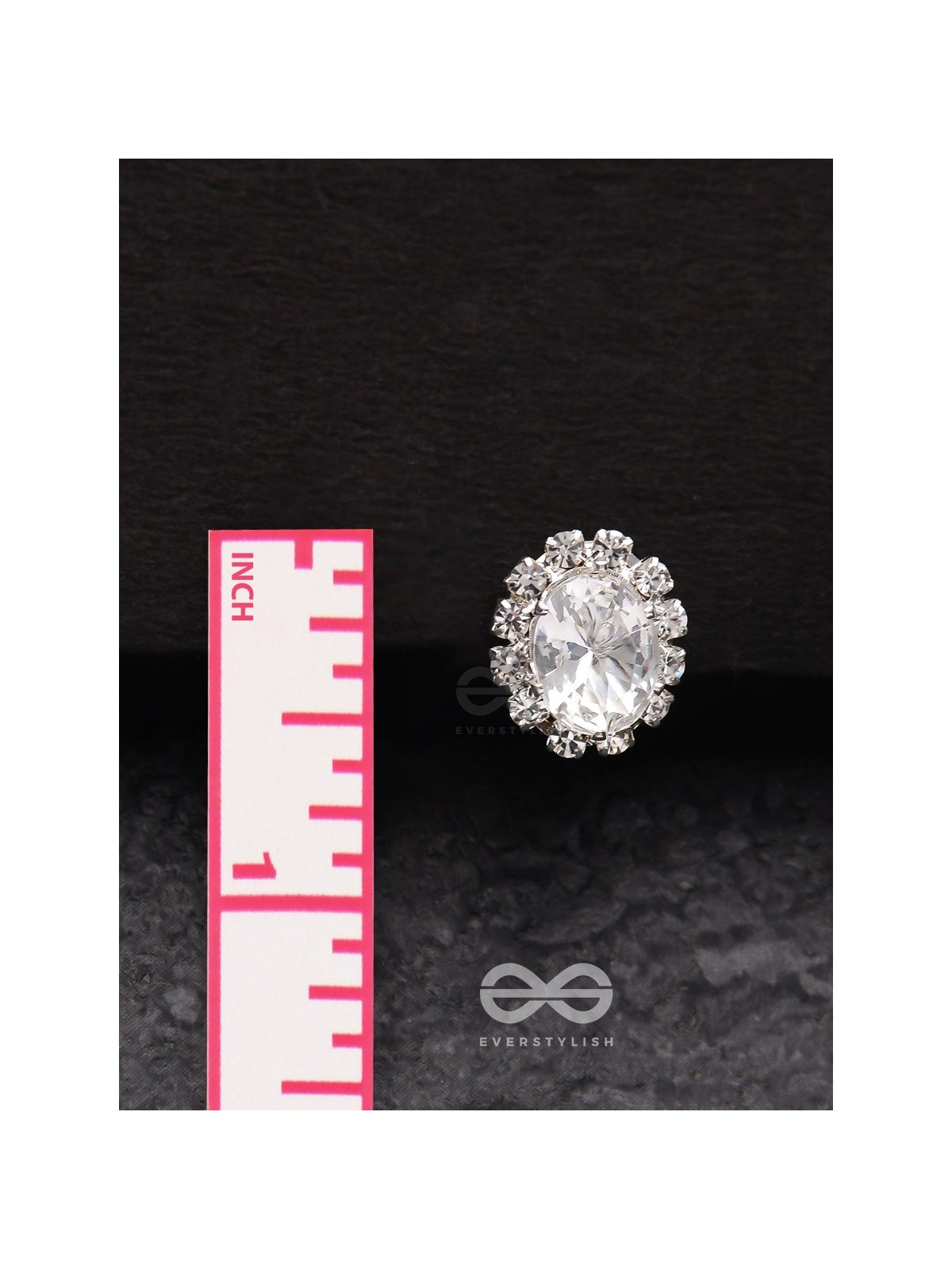 SHIMMER AND SHINE - SILVER EMBELLISHED STUD EARRINGS