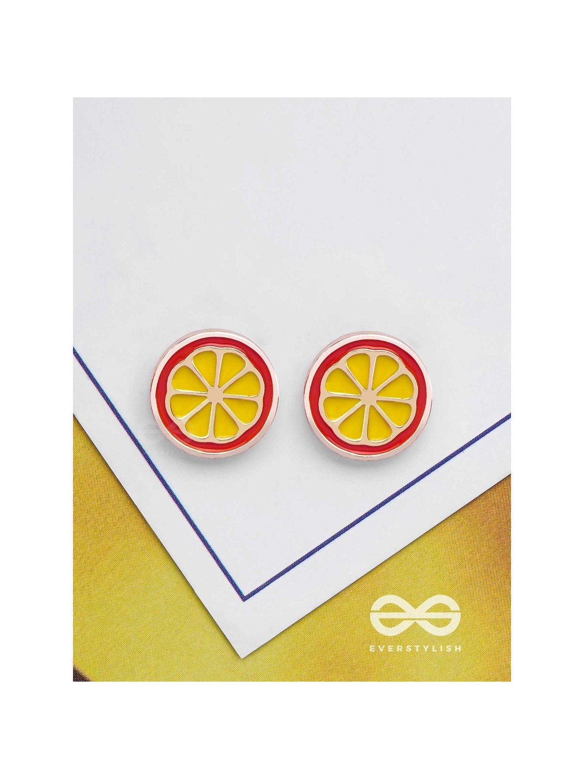 THE LEMONY LIFE - GOLDEN EMBELLISHED STUD EARRINGS