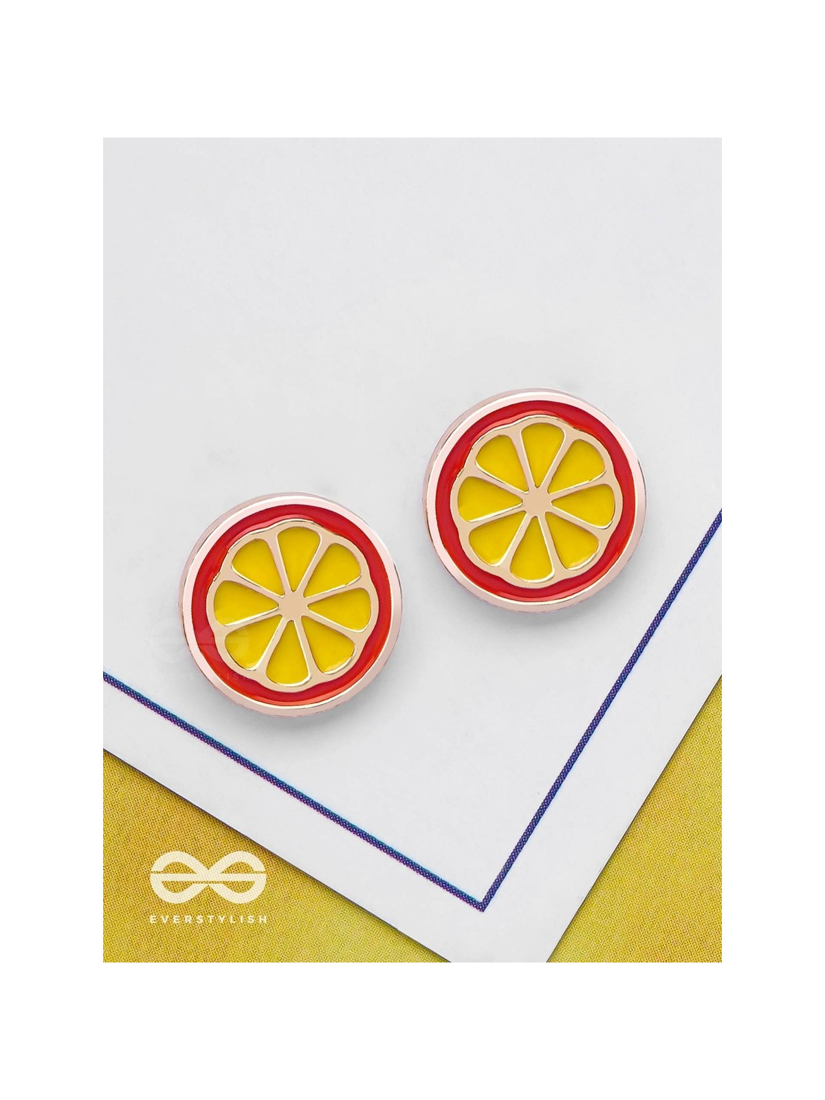 THE LEMONY LIFE - GOLDEN EMBELLISHED STUD EARRINGS