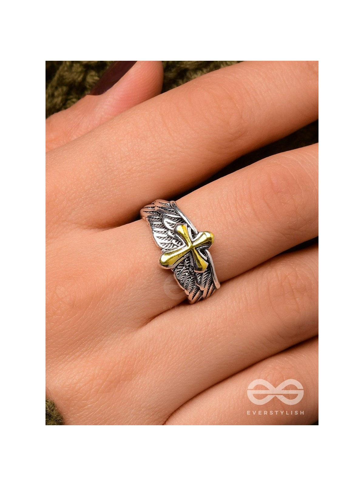 CELESTIAL CROSS - STATEMENT RING (ADJUSTABLE)