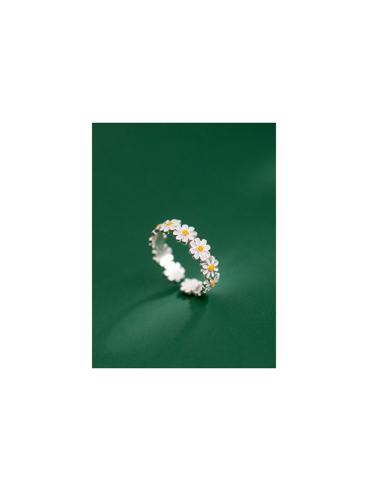 DAISY MEADOWS - SILVER EMBELLISHED RING (ADJUSTABLE)