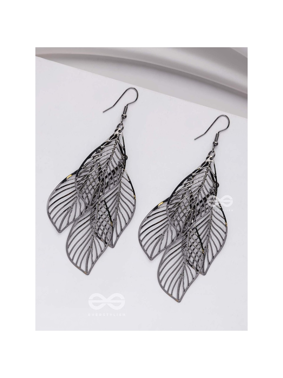 LEAF ME BREATHLESS - SILVER STATEMENT EARRINGS