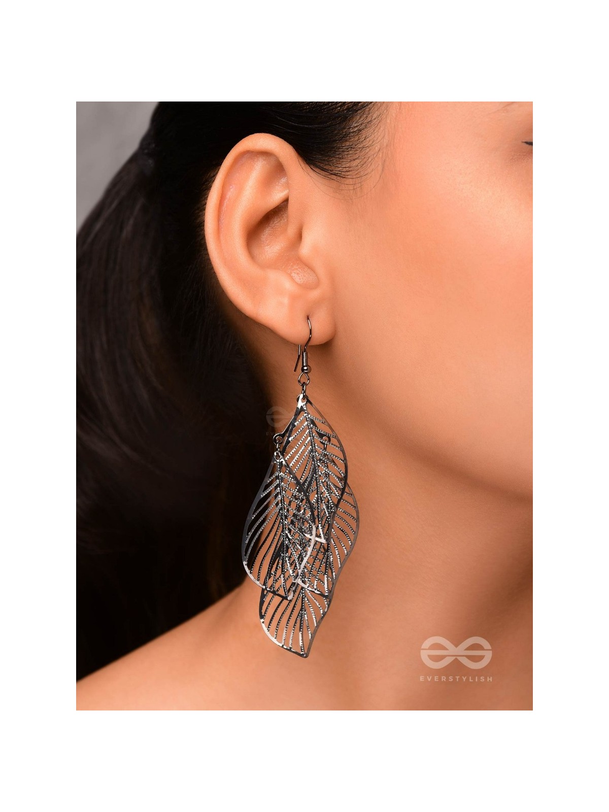 LEAF ME BREATHLESS - SILVER STATEMENT EARRINGS