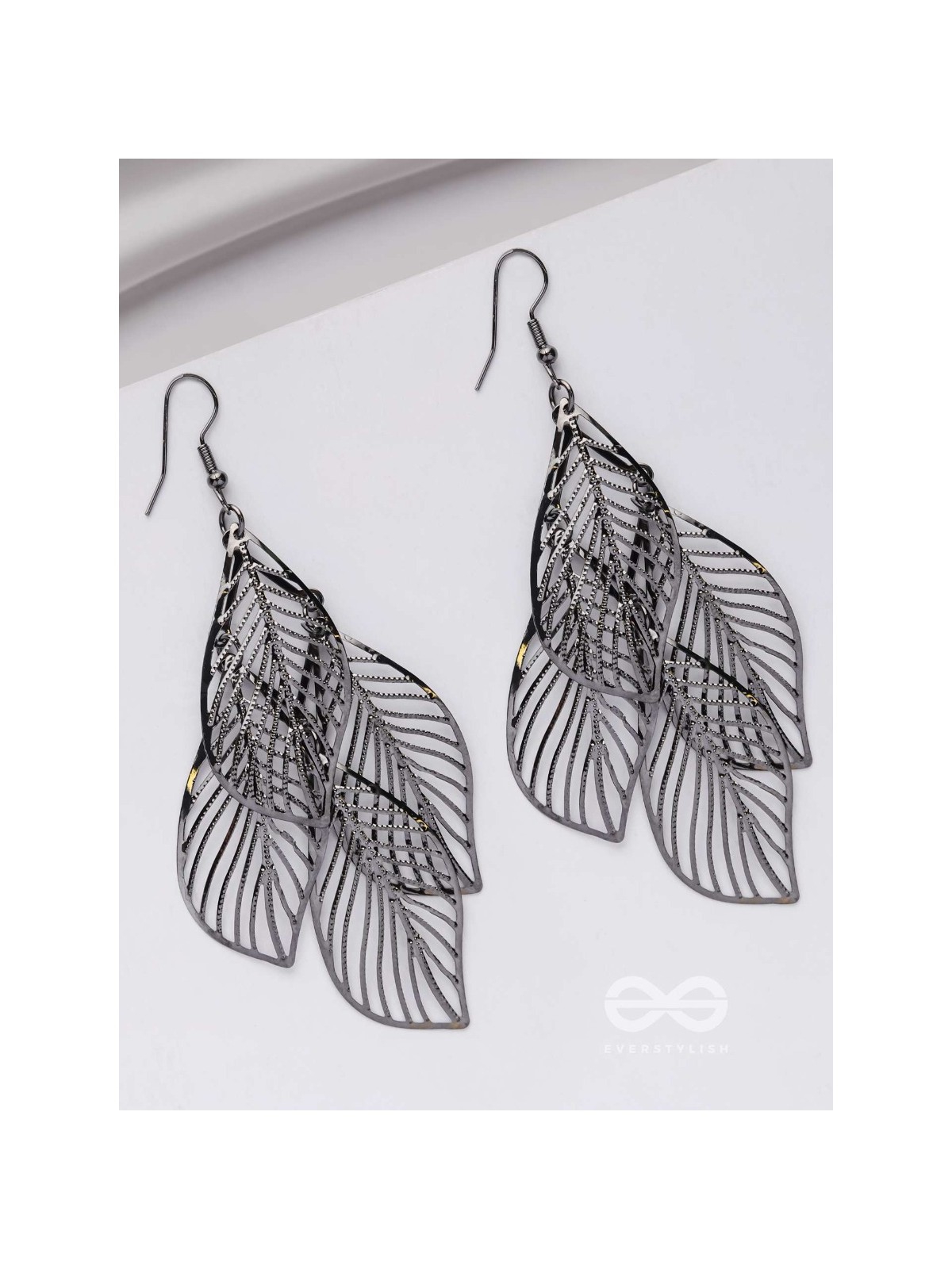 LEAF ME BREATHLESS - SILVER STATEMENT EARRINGS