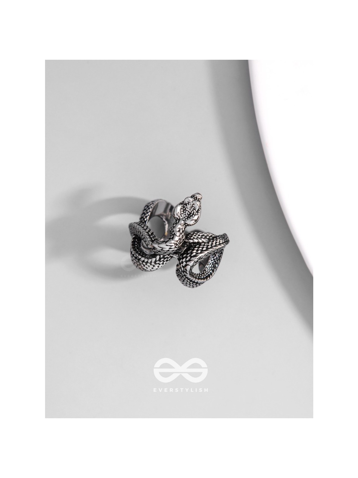 NIGHTSHADE BASILISK - STATEMENT SILVER RING (ADJUSTABLE)