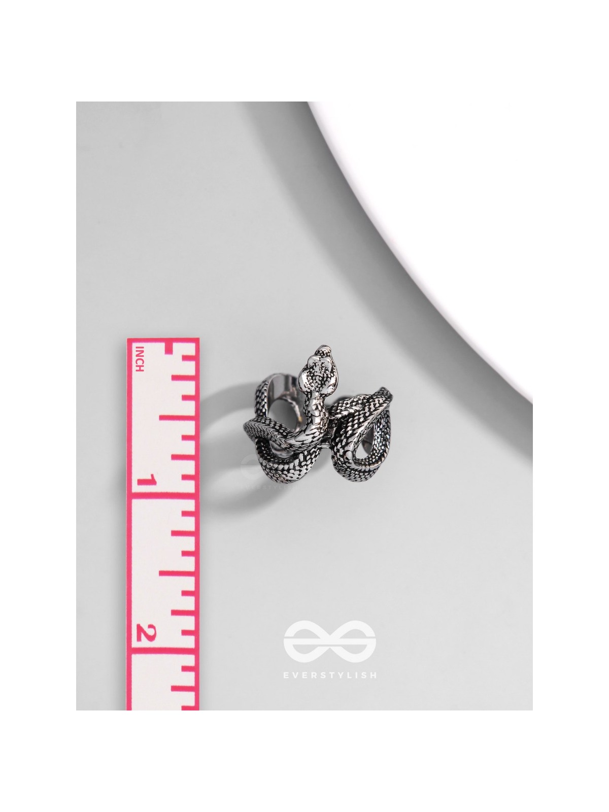 NIGHTSHADE BASILISK - STATEMENT SILVER RING (ADJUSTABLE)