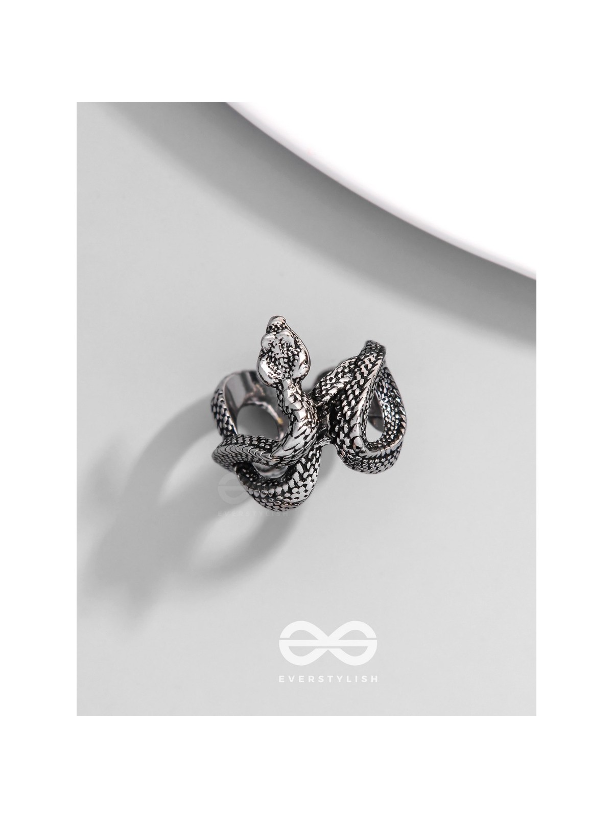 NIGHTSHADE BASILISK - STATEMENT SILVER RING (ADJUSTABLE)