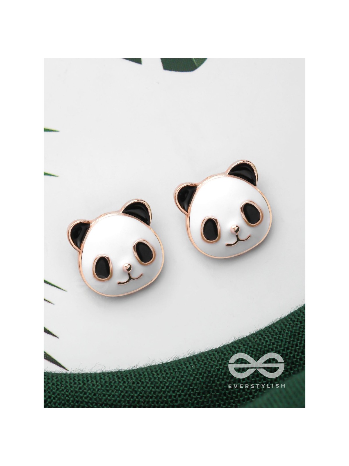 CHEEKY PANDA - GOLDEN EMBELLISHED STUD EARRINGS