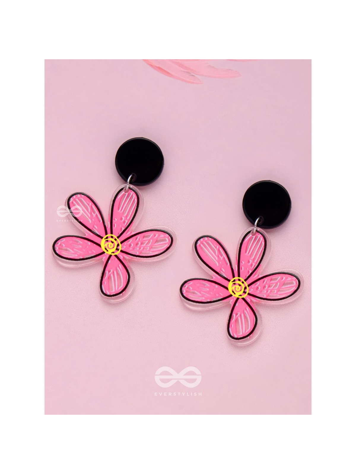 LITTLE ARTIST LILY - CASUAL ACRYLIC EARRINGS (PINK)