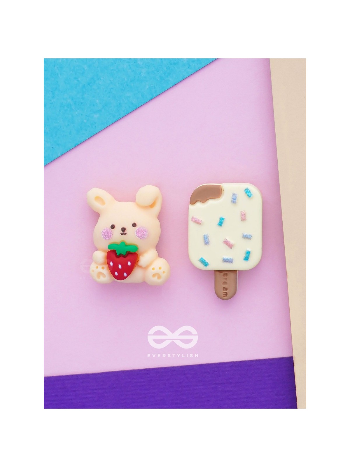 SCOOP 'N SNUGGLE - MISMATCHED ACRYLIC STUD EARRINGS