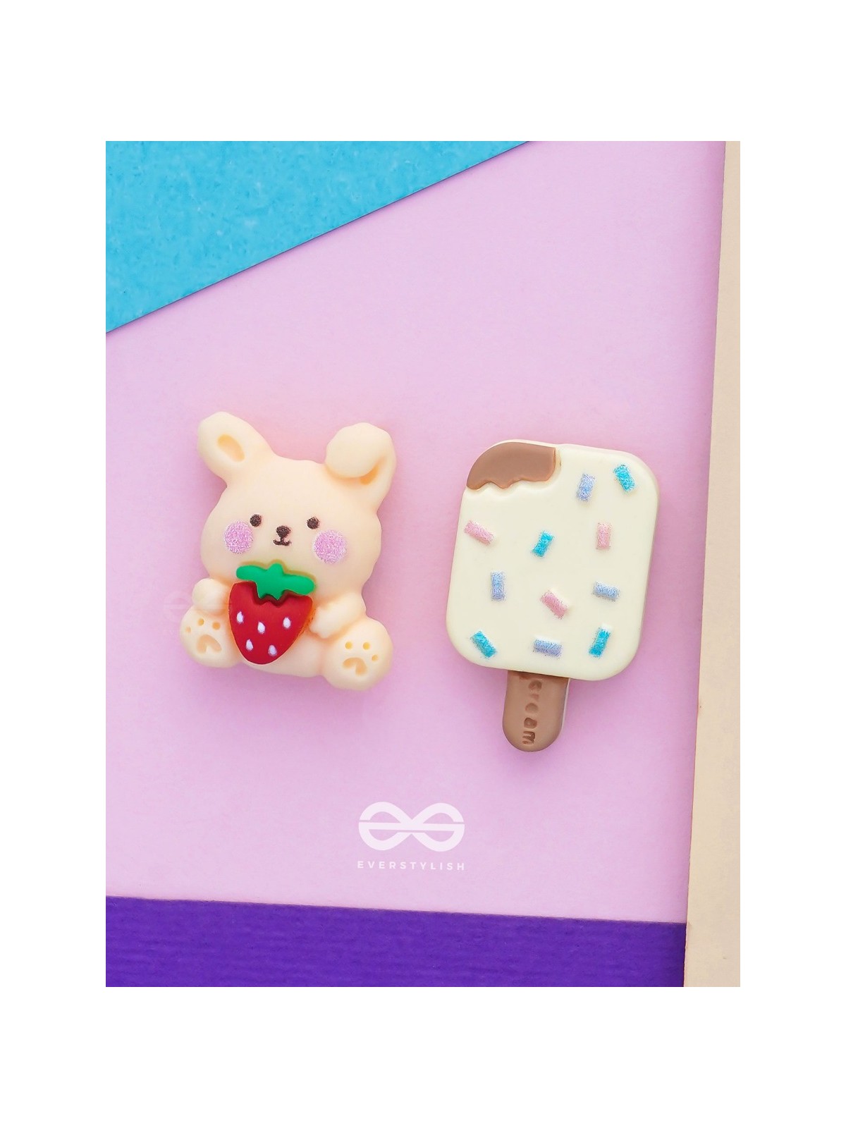 SCOOP 'N SNUGGLE - MISMATCHED ACRYLIC STUD EARRINGS