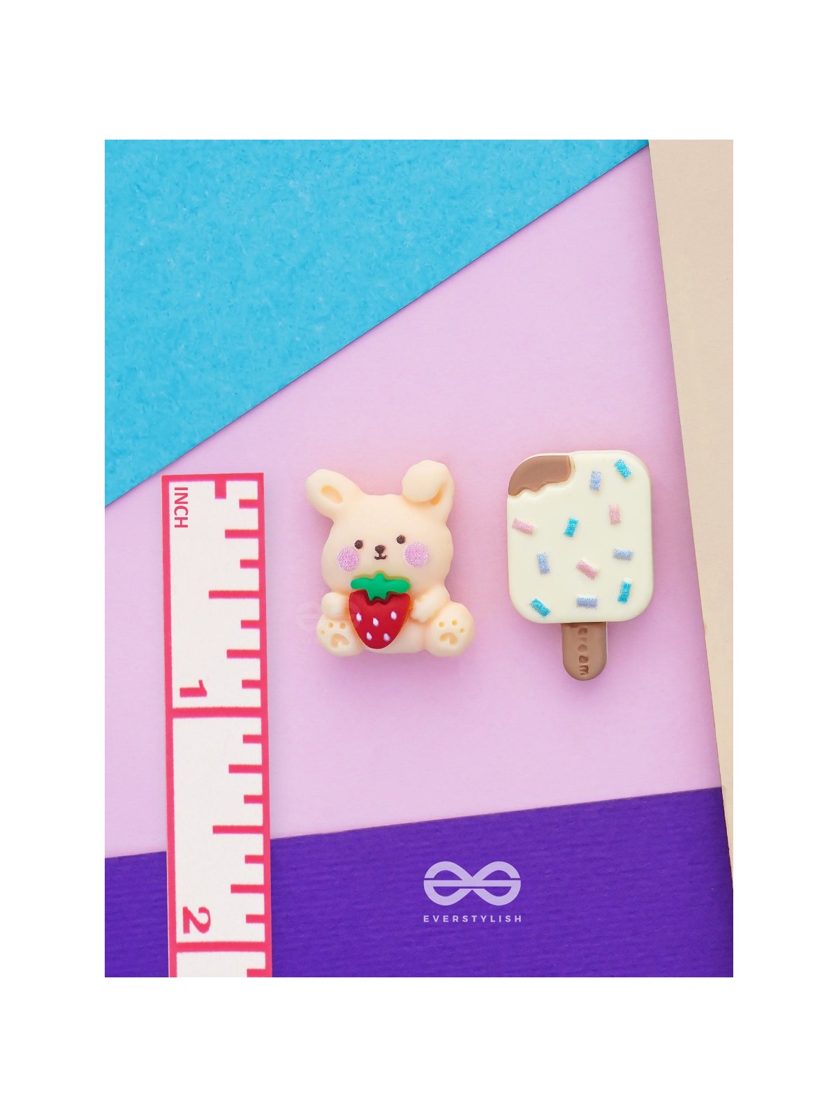 SCOOP 'N SNUGGLE - MISMATCHED ACRYLIC STUD EARRINGS