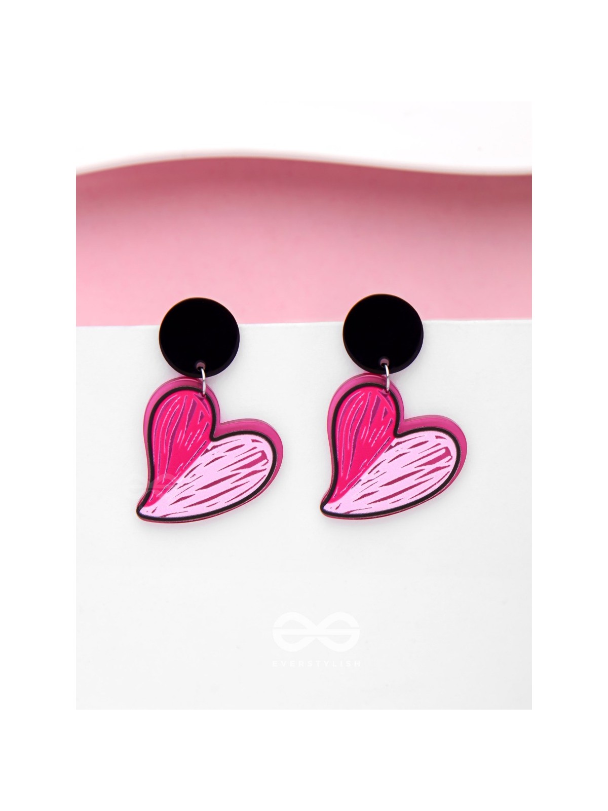 ROSY RETRO ROMANCE - CASUAL ACRYLIC EARRINGS