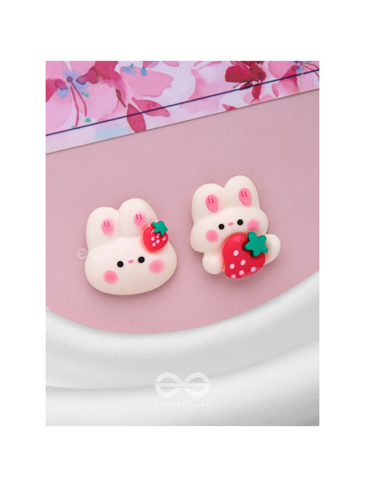 BUNNIES 'N BERRIES - MISMATCHED ACRYLIC EARRINGS