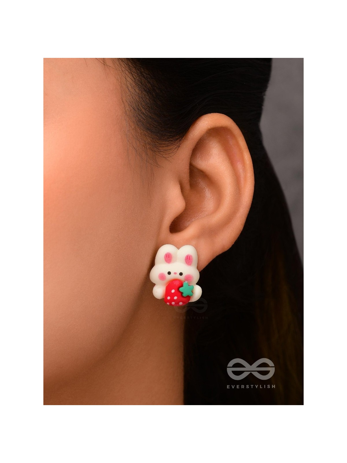 BUNNIES 'N BERRIES - MISMATCHED ACRYLIC EARRINGS