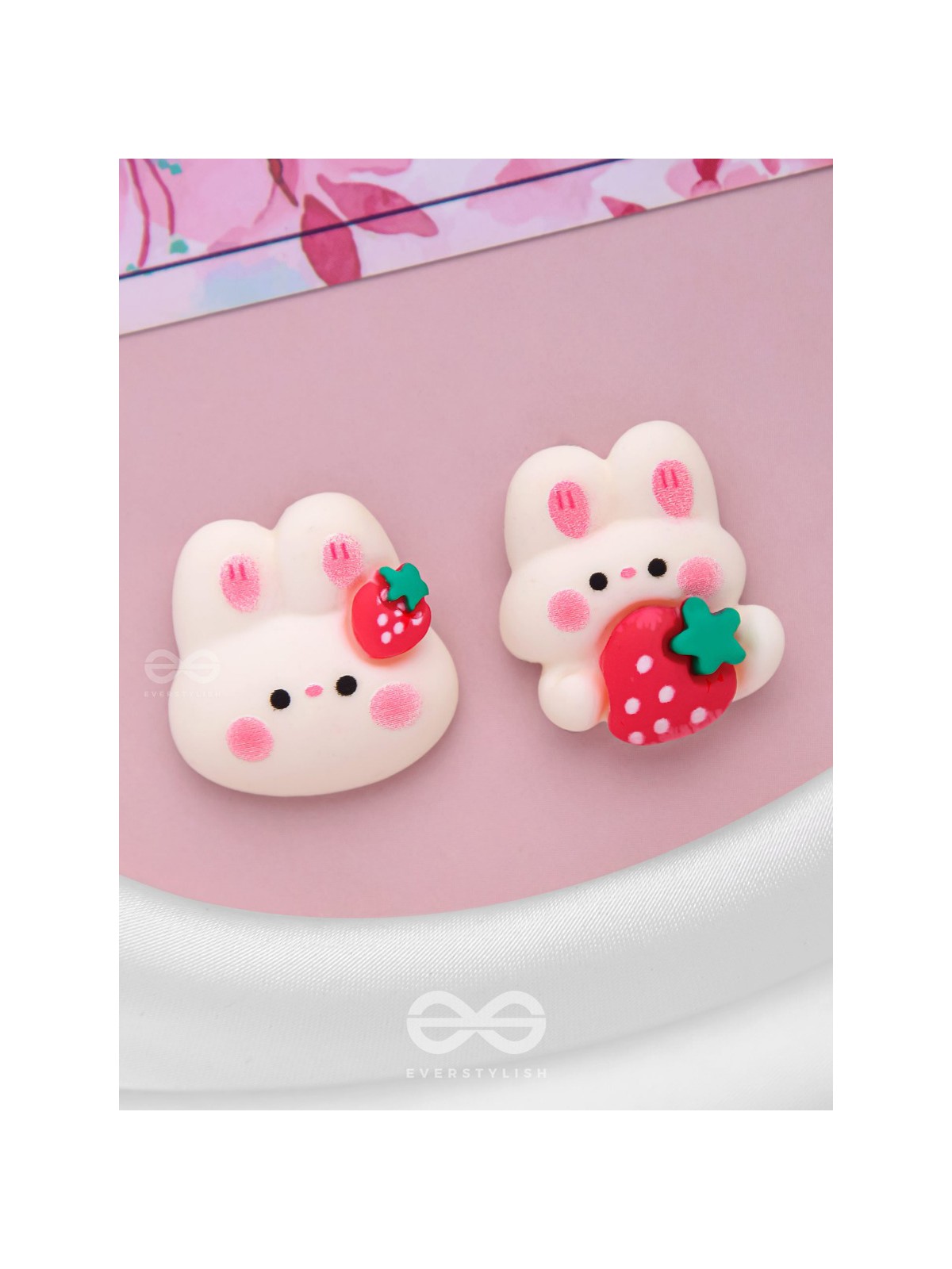 BUNNIES 'N BERRIES - MISMATCHED ACRYLIC EARRINGS