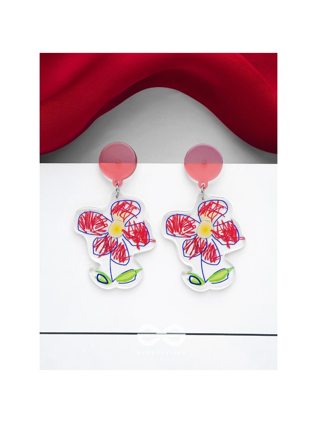THE DOODLE DAISY - MULTICOLOR ACRYLIC EARRINGS