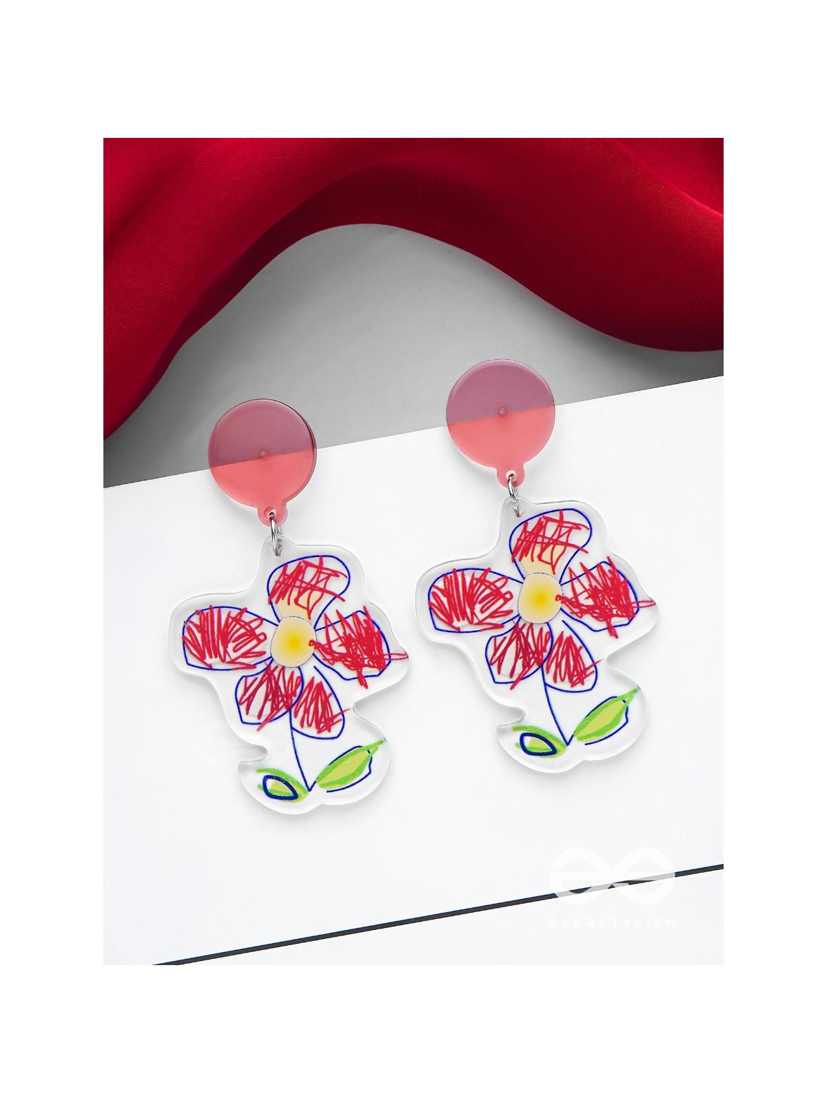 THE DOODLE DAISY - MULTICOLOR ACRYLIC EARRINGS