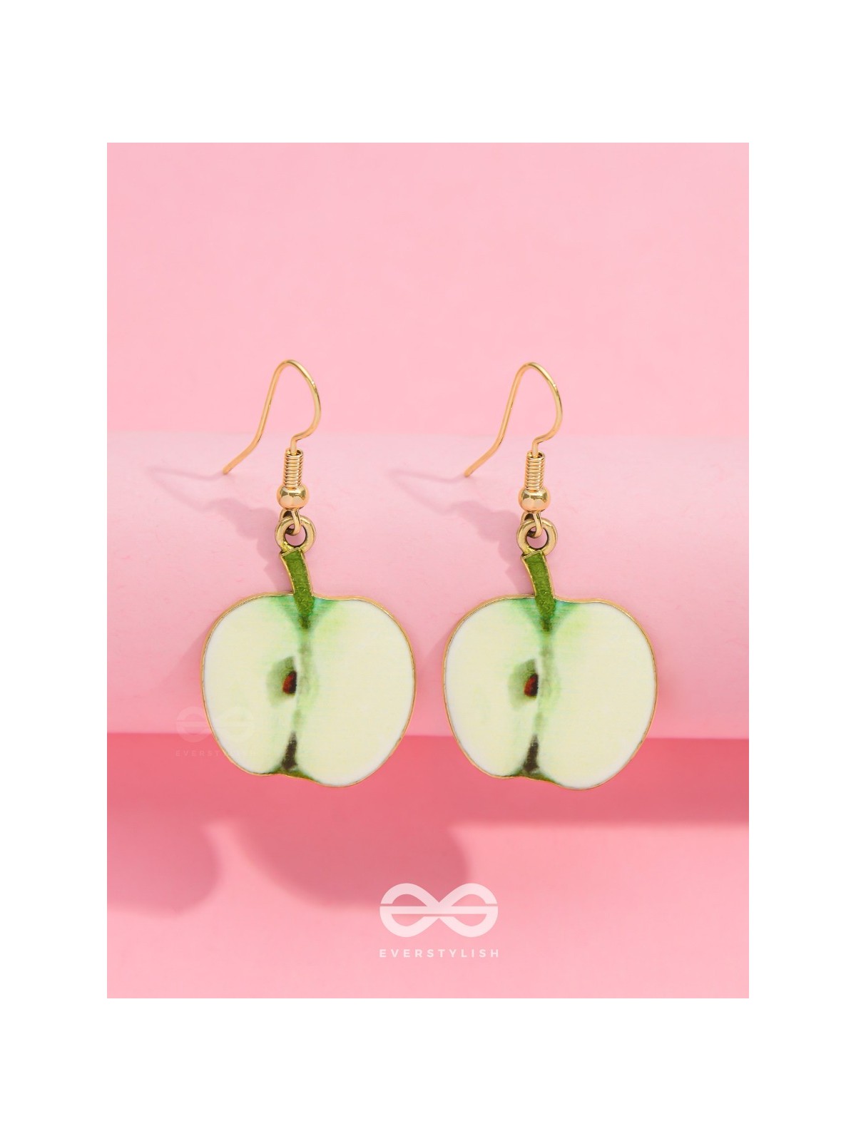 SWEET APPLE SERENADE - GOLDEN EMBELISHED EARRINGS