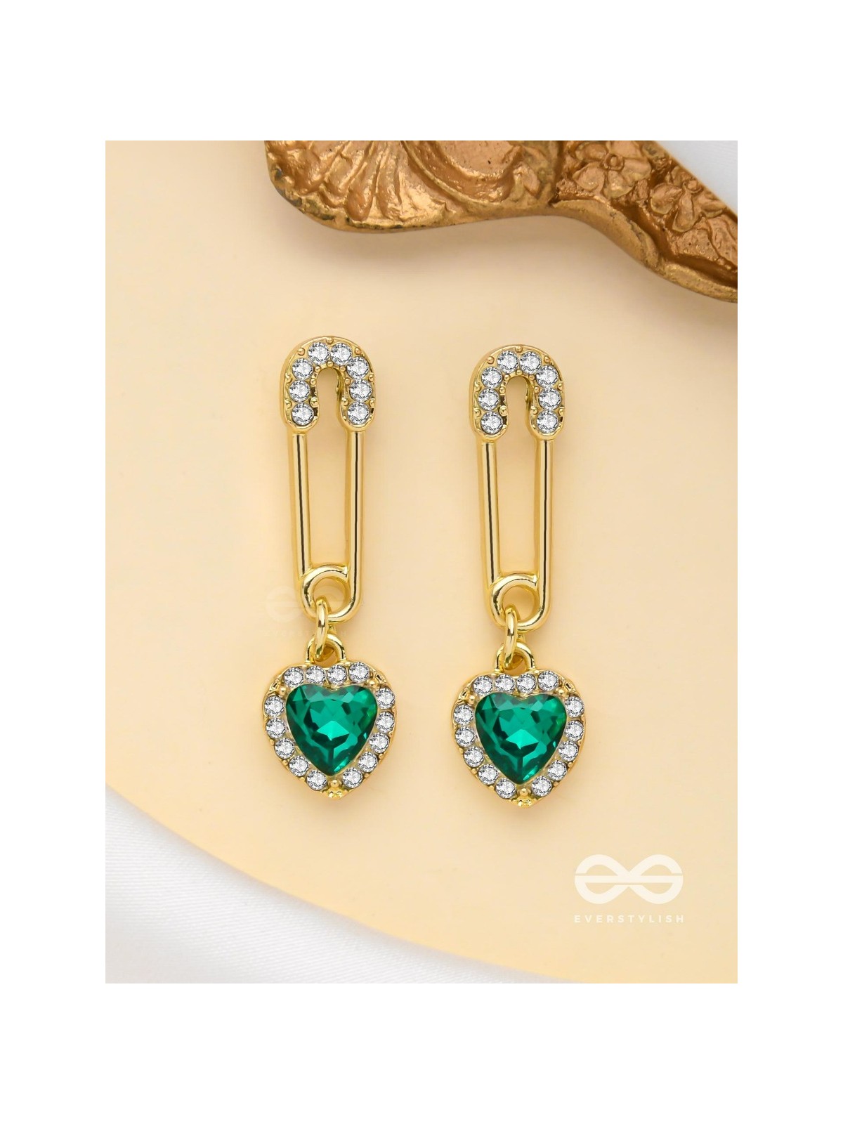 SAFELY IN LOVE - GOLDEN EMBELLISHED EARRINGS