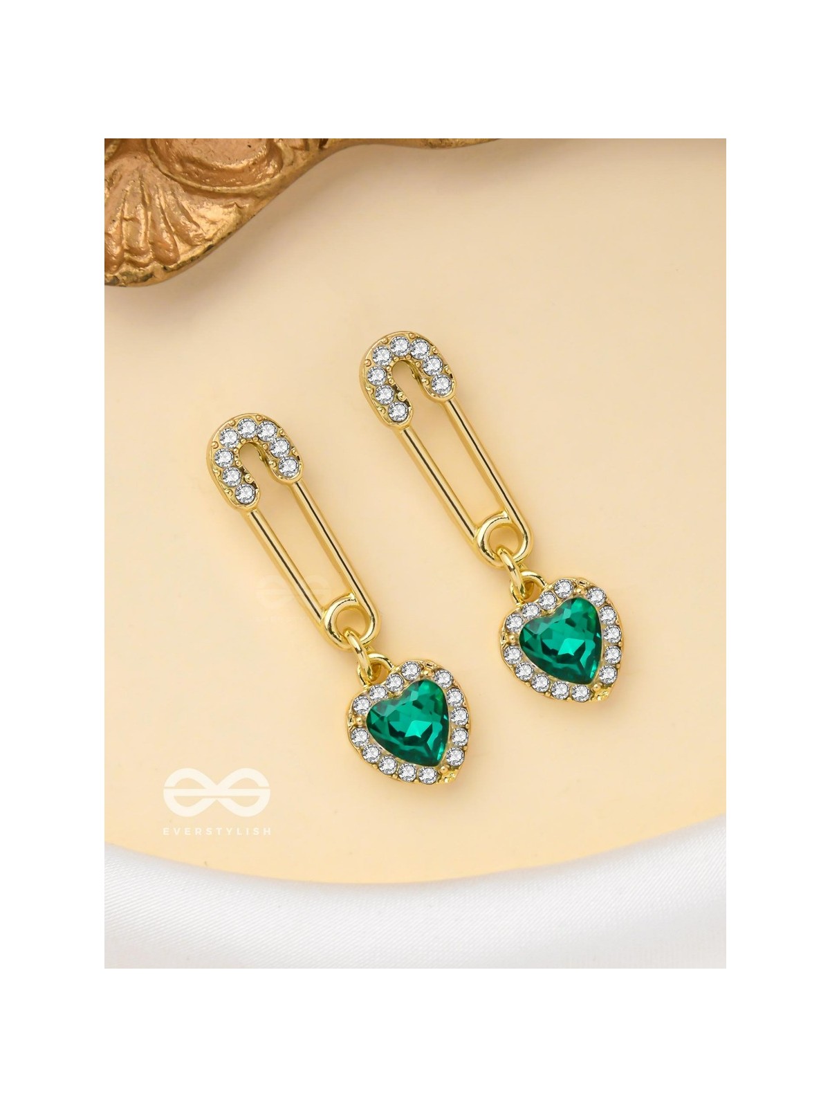 SAFELY IN LOVE - GOLDEN EMBELLISHED EARRINGS