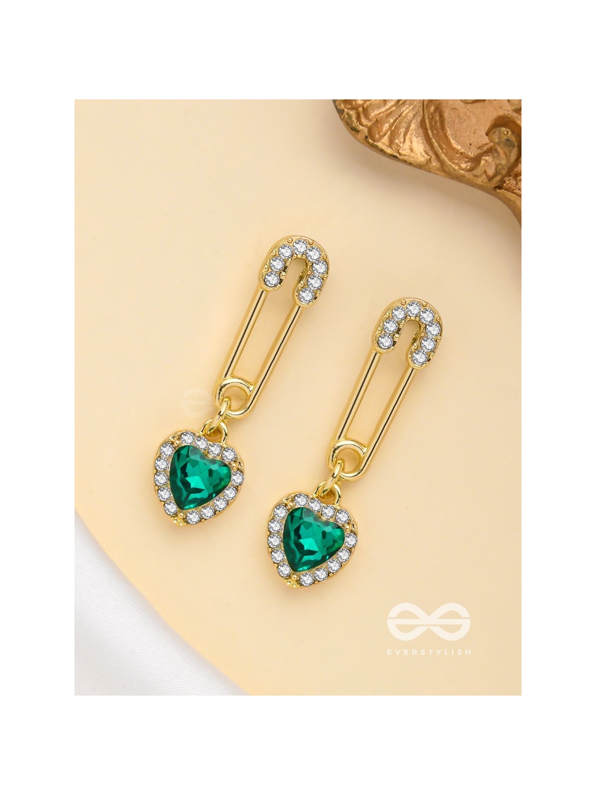 SAFELY IN LOVE - GOLDEN EMBELLISHED EARRINGS