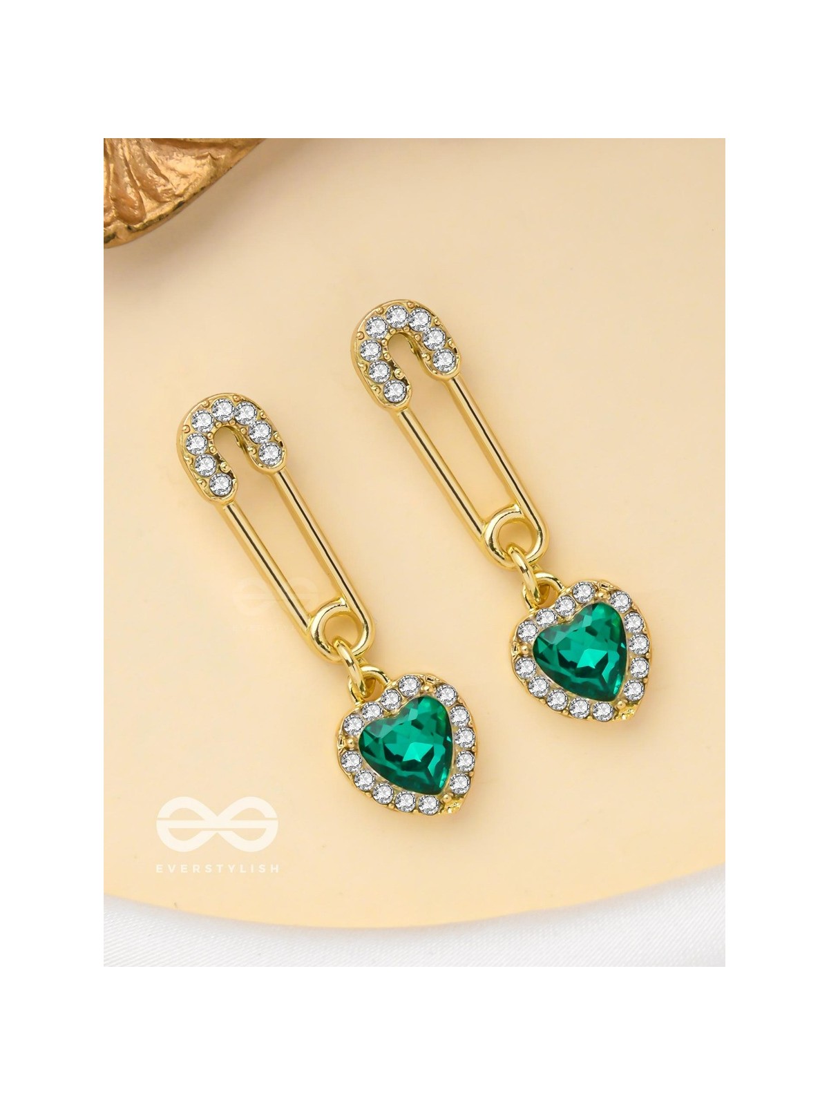 SAFELY IN LOVE - GOLDEN EMBELLISHED EARRINGS