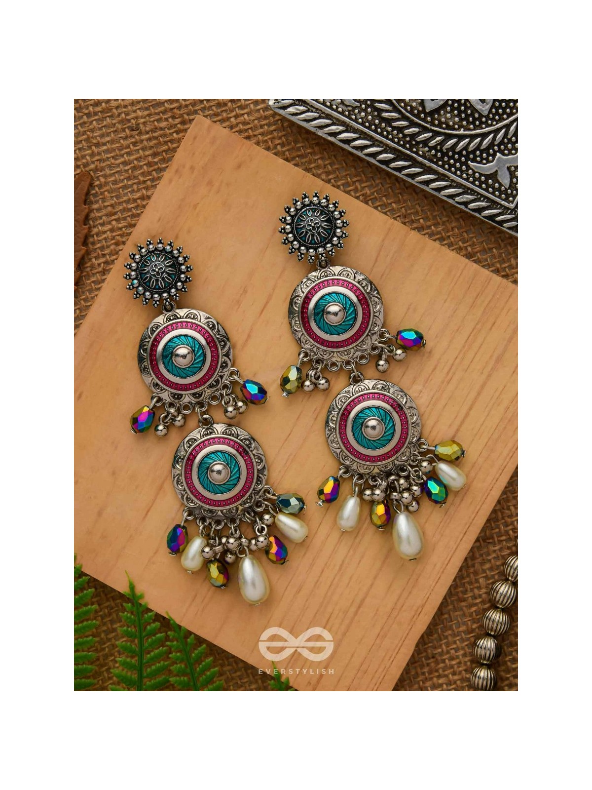 Splash Of Spectrum - Statement Oxidised Earrings