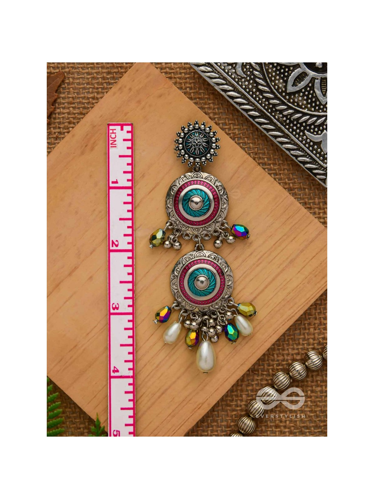 Splash Of Spectrum - Statement Oxidised Earrings