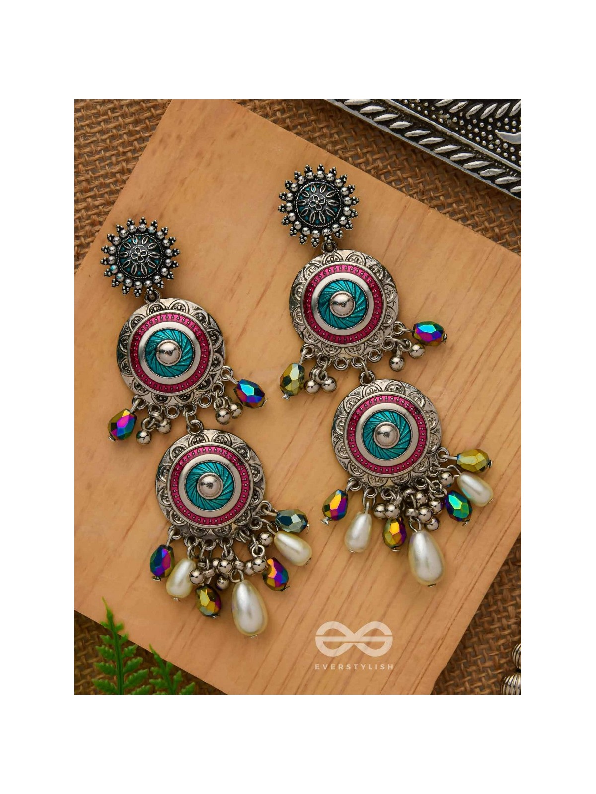 Splash Of Spectrum - Statement Oxidised Earrings