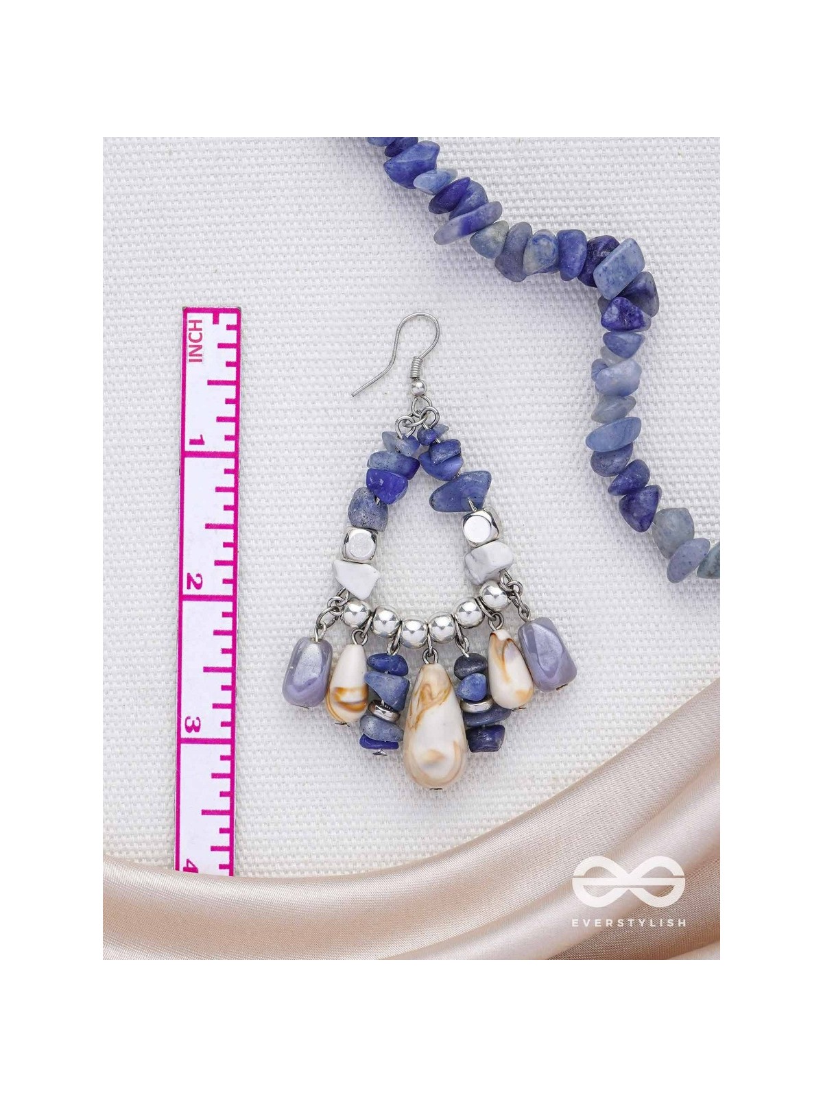 The Seaborn Sapphires - Stones And Glass Drops Earrings