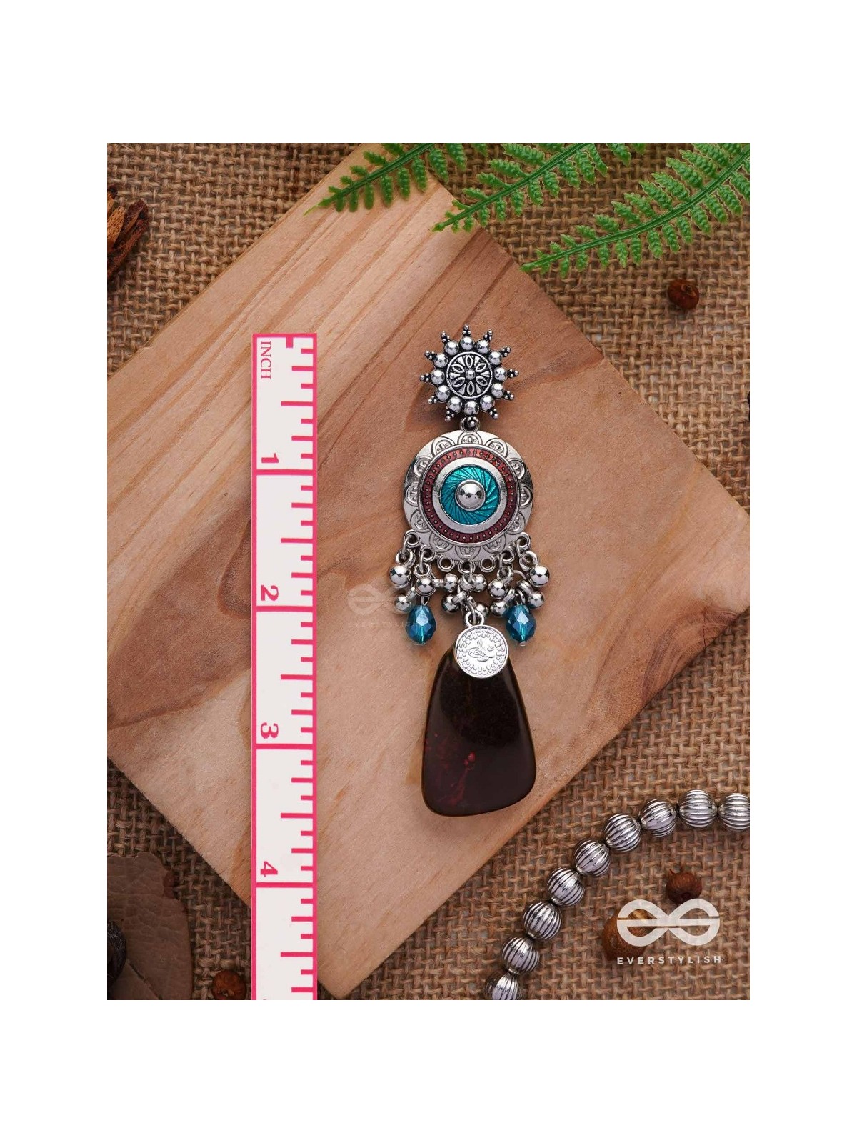 The Infinity Swirls - Enamelled Oxidised Earrings