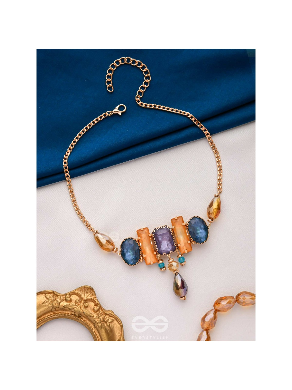 The Legendary Stones - Embellished Golden Embellished Neckpiece