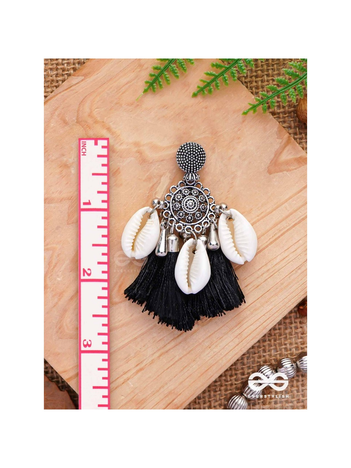 Midnight Swirls - Oxidised Earrings