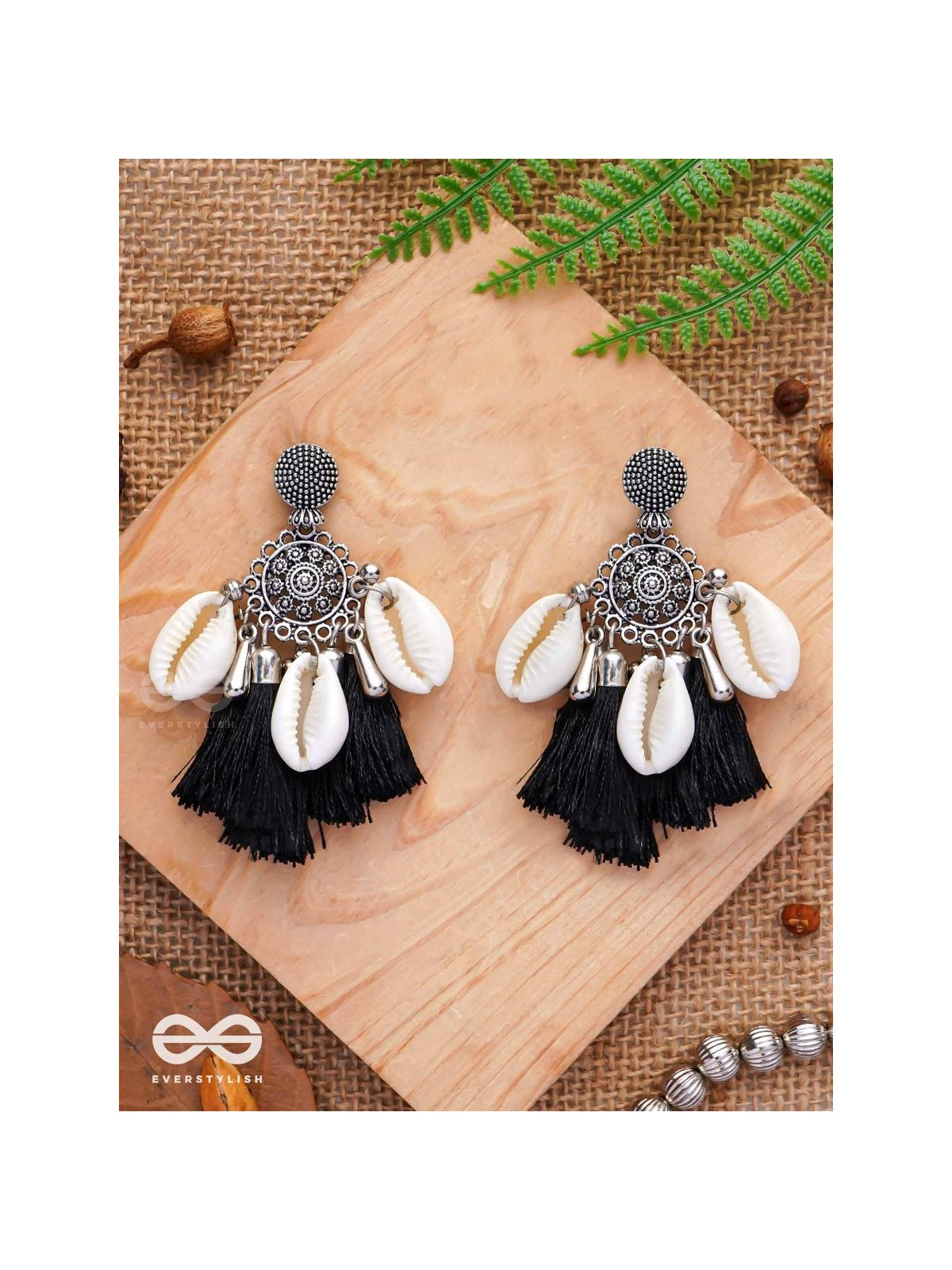 Midnight Swirls - Oxidised Earrings