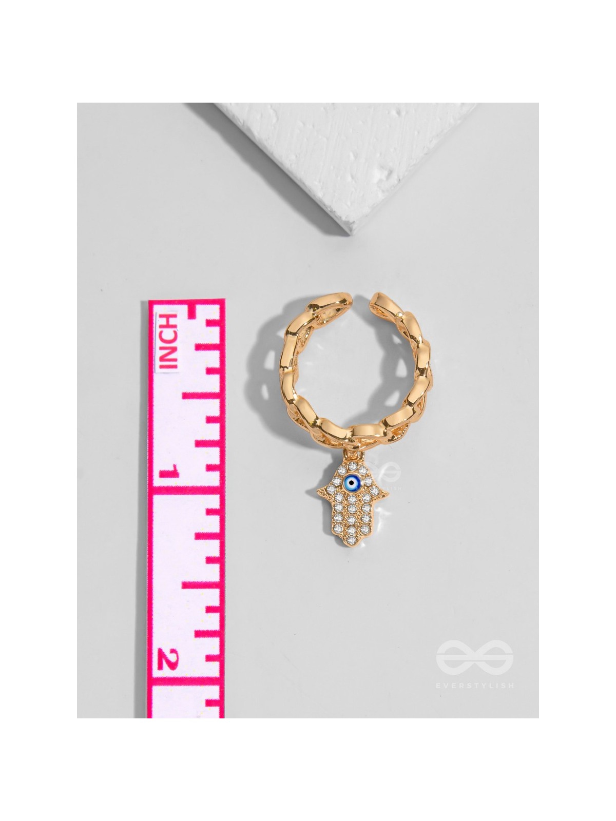 Gentle Spirits - Golden Embellished Charm Ring (Adjustable)